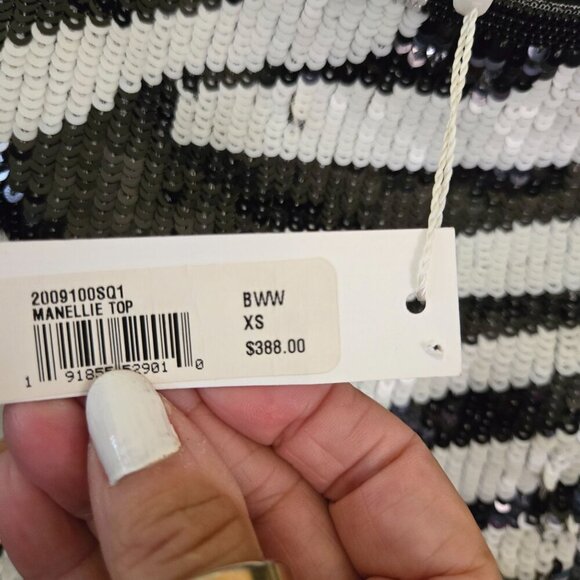 Trina Turk NWT Zebra Print Fully Sequined Designer Top Size XS - Picture 5 of 7